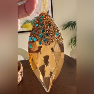 Amber faceted Christmas ornament